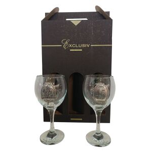 45.Házassági évfordulóra borospohár szett, zafírlakodalomra