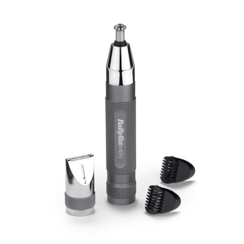 Babyliss e116e super x-metal series nose and ear trimmer with eyebrow trimmer, grey-silver E116E