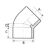 PVC-Fitting, 45 Grad Bogen, D50 mm 130139673