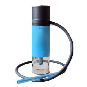 Hordozható vízipipa autóba, SIKS-be, utazáshoz, szabadba vagy otthonra, levehető és könnyen tisztítható, tömlővel és szénfogóval együtt, magasság 25 cm, átmérő 6,5 cm, kék 136117340 - SIKS