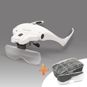 Bentiilă cu lupă Handy cu LED și set de lentile 130146543 - Lupe