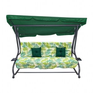 Kerti hintaágy zöld pálma levél mintás 214x168x114 cm 130147239 - Hintaágy