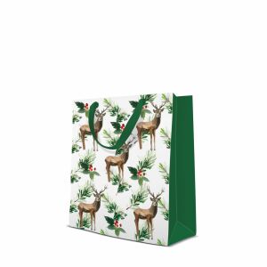 Punga de cadou, Deers And Holly, 25x10x20 cm 130151101