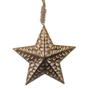 Decoratiune de brad, forma stea, metal, 11 cm 130151390