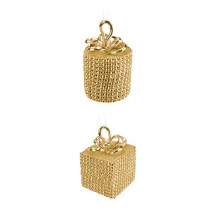 Decoratiune brad forma de cadou, 6 cm 130149337