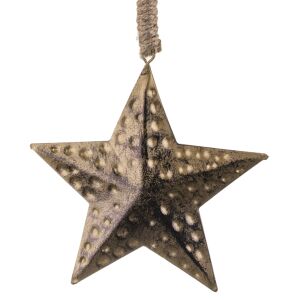 Decoratiune de brad, forma stea, metal, 10 cm 130152535