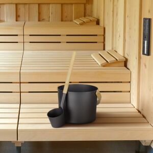 Set 3 accesorii sauna Navaris, galeata, lada si clepsidra, 24x19 cm, usor de utilizat, 58372.01 136276518 - Accesoriu pentru saună