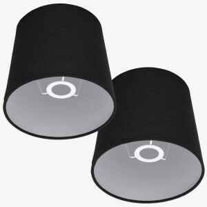 Zestaw 2 abażurów, E14, czarno-biały, Navaris, NAV000012AE007C