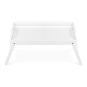 Podnos Navaris z bambusu, biely, skladací, s držiakom na tablet, pohľad spredu - Servírovacie misky