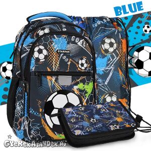 Starpak foci iskolatáska szett kék színben, iskolatáska, tolltartó, tornazsák - Starpak