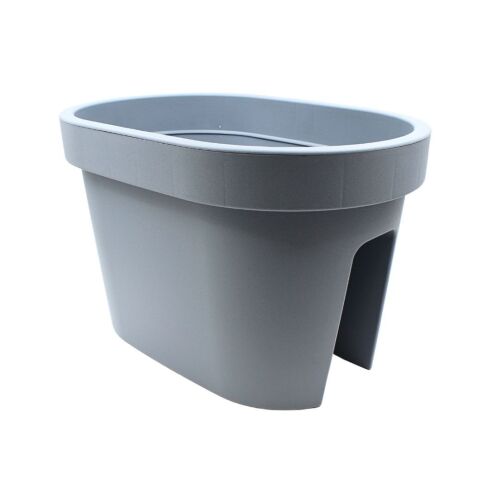 Balusztrádos virágcserép, ovális kialakítás, matt antracit szürke, 26x39,5x24 cm 136288321