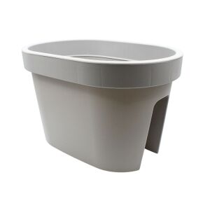 Balusztrád virágtartó, ovális kialakítás, városi szürke szín, 26x39,5x24 cm 136289256 - Balkonláda