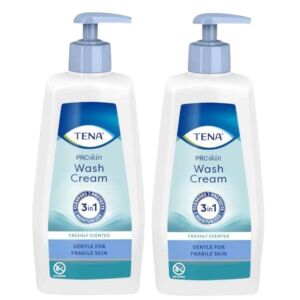 Tena ProSkin Umývací krém 2x500ml, jemný čistiaci a hydratačný krém pre krehkú pokožku - Kúpeľňa