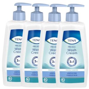 Tena ProSkin Waschlotion 4x500ml, sanfte Reinigung und Feuchtigkeitspflege für empfindliche Haut - Badezimmer
