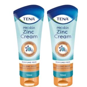 Zwei Tuben Tena ProSkin Zinkcreme 2x100ml für gereizte Haut - Tena