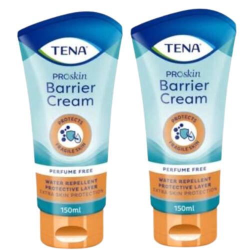 Zwei Tuben Tena ProSkin Barrier Cream 150ml, parfümfrei, wasserabweisend, schützt empfindliche Haut