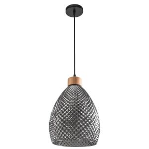 Lampa Sufitowa Szklana Retro  APP897-1CP Czarna 130159746 - Lampy i oświetlenie