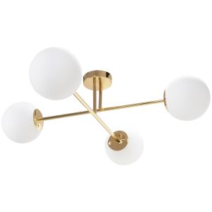 Lampa sufitowa Mennyezeti lámpa APP1248-4CP Gold, nowoczesna złota lampa sufitowa z czterema białymi kulami - Lampy i oświetlenie