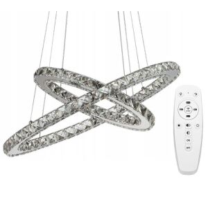 Lampa Sufitowa Kryształowa Ring 50+30cm pilot APP418-CP 130162350 - Lampa łazienkowa