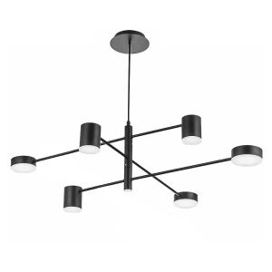 Lampa de tavan LED neagră modernă cu 6 brațe APP597-6C - Lampă de baie
