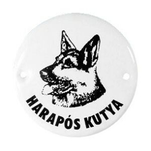 Harapós Kutyatábla Kerek Zománcozott 10Cm 130163557 - Jelölés & Figyelmeztetés