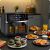 Berdsen BD-657 air fryer in kitchen setting with various foods