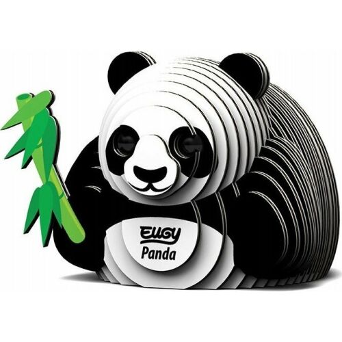 EUGY 3D Panda puzzle összeszerelve, panda bambuszt tartva
