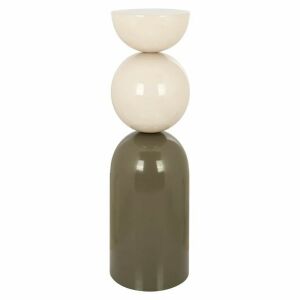 Richmond Bisou Modern Fém Díszoszlop Fehér-Zöld, egyedi és stílusos dísztárgy az otthonába, geometriai mintával és kettős színvilággal. - Nappali bútor