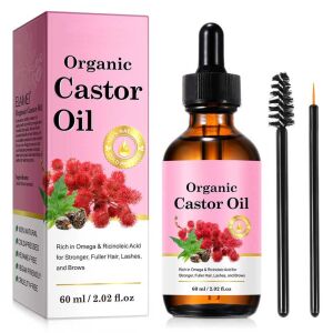 Ulei de Ricin Organic pentru Cresterea Genelor, Sprancenelor si Parului, Fara Hexan, NOVA KISS®, 60 ml 130165135 - Ulei de păr
