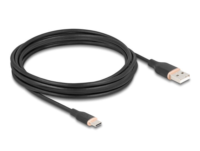 Delock USB 2.0 kábel USB A-típusú dugó - USB Type-C dugó 4 m feke...