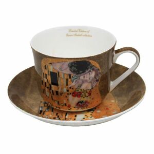 Klimt porcelán csésze aljjal - 450 ml JUMBO - The Kiss 130190901 - Teáskészlet