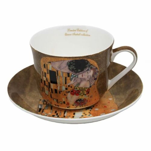Klimt porcelán csésze aljjal - 450 ml JUMBO - The Kiss
