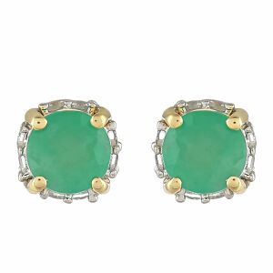 9 Karátos Arany Fülbevaló Brazil Smaragddal és Fehér Topázzal, PCY11154 130191005 - Női kiegészítő