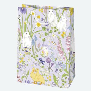 Húsvét Bunnies papír ajándéktasak, ajándékzacskó 23x32x11 cm