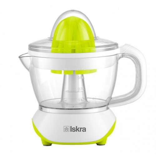 Iskra CJ-8005-LI electric citrus juicer, white and green, 0.7L capacity