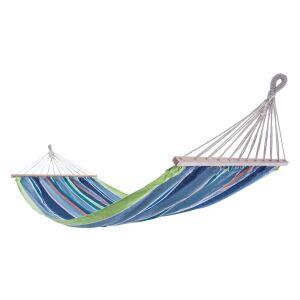 Cattara REST függőágy, a levegőben lóg, a teljes hosszúságot és a csíkos szövetet mutatja - Cattara