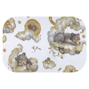 Színes mintás textil pelenka 70x80 cm-Alvó maci 130192894 - Textil pelenka