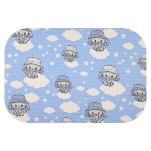 Színes mintás textil pelenka 70x80 cm- Kék elefánt kalapban 130192900 - Textil pelenka