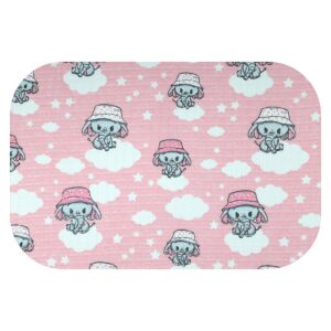 Színes mintás textil pelenka 70x80 cm- Rózsaszín elefánt kalapban 130192984 - Textil pelenka