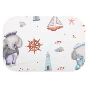 Színes mintás textil pelenka 70x80 cm-Elefánt kapitány 130193001 - Textil pelenka