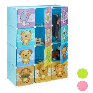 FLUFFY Gyerek Mobil Gardrób és Tároló Szekrény nyitott polcokkal - Gyerek szekrény