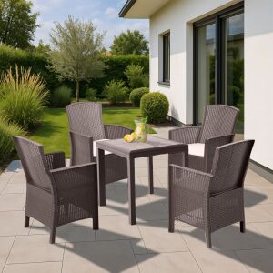 Dima 4+1 kerti bútor garnitúra szett cappuccino 130201450 - Gartengarnituren