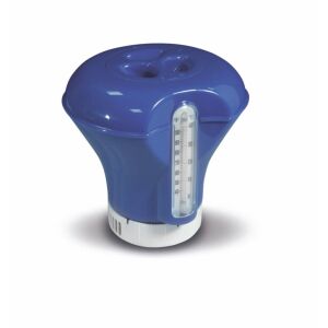 Dozator de chimicale pentru piscina cu termometru maxi albastru inchis/alb 130209898