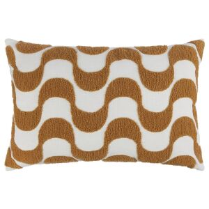 GROOVY kávébarna díszpárna 40x60 cm retro hullám mintával - Díszpárna