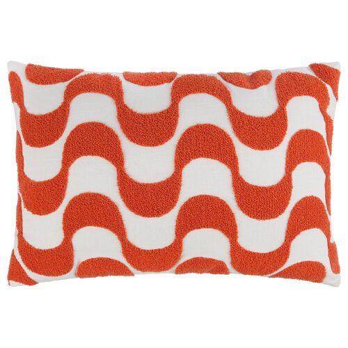 GROOVY sötét narancssárga díszpárna 40x60 cm retro hullám mintával