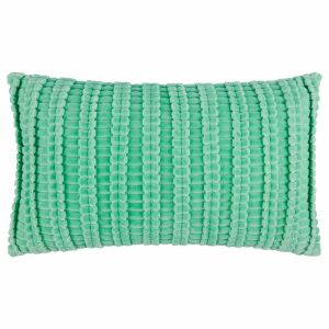RIPPED VELVET mentazöld díszpárna, 30x50 cm - Díszpárna