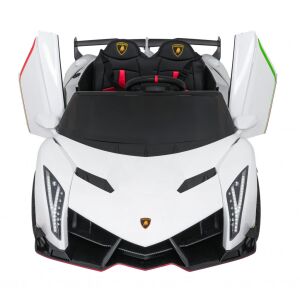 Fehér Lamborghini Veneno elektromos kisautó nyitott ajtókkal - Ramiz