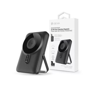 Devia Extreme Speed mágneses power bank 10000mAh állvánnyal, 22.5W gyorstöltés, szürke - Devia