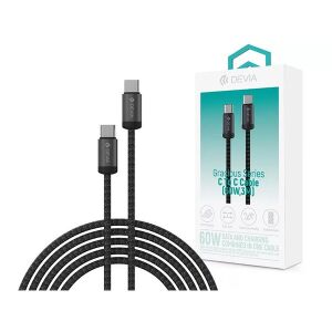 Devia Gracious Series 60W PD Type-C/Type-C adat- és töltőkábel 3m - fekete 134412220 - Încărcătoare și cabluri