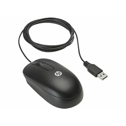 HP USB Optische Scroll Maus, schwarz, beidhändiges Design